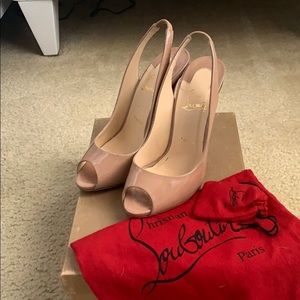 Christian Louboutin sling back nude